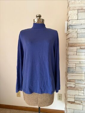 Classic Mock Neck Sweater - Blue